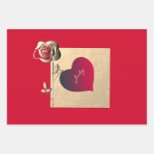 エレガントハートとバラ ラッピングペーパーシート (正面2)