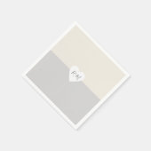 エレガントハートと新郎新婦イニシャル スタンダードカクテルナプキン (角)