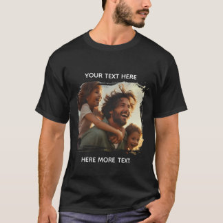エレガントハートの写真とカスタムネームのオリジナルTシャツ Tシャツ