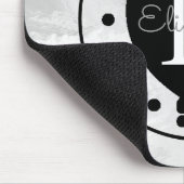 エレガントハートイニシャルレターモノグラム白黒 マウスパッド (コーナー)