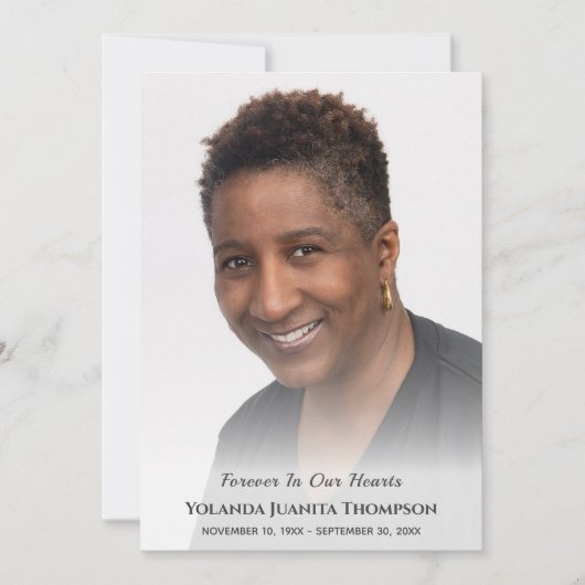 エレガントハートカスタムの葬儀で永遠に撮った サンキューカード (正面)