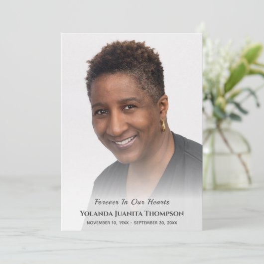 エレガントハートカスタムの葬儀で永遠に撮った サンキューカード (スタンド正面)