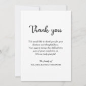 エレガントハートカスタムの葬儀で永遠に撮った サンキューカード (裏面)