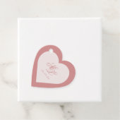 エレガントハートシンプルピンクモノグラムラベル フェイバータグ (インサイチュ)