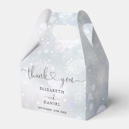 エレガントハートスクリプト冬の雪結婚片 フェイバーボックス