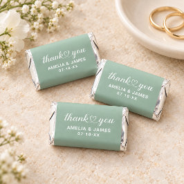 エレガントハートスクリプ結婚トMint Green's Thank You