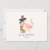 エレガントハートスモダン・シャンパンバレンタイン・カード 招待状 (正面)