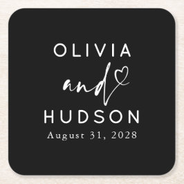 エレガントハートス結婚クリプトまたはリハーサル スクエアペーパーコースター