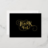 エレガントハートタイポグラフィ写真結婚のF 箔シーズンポストカード (正面/裏面)