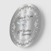 エレガントハートダイヤ10結婚周年記念 ラージ壁時計 (傾斜)