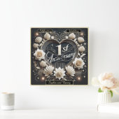 エレガントハートデザイン スクエア壁時計 (ホーム)