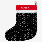 エレガントハートパターン ラージクリスマスストッキング (裏面)