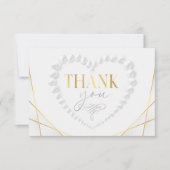 エレガントハートパール&プロセッコゴールド ブライダルシャワー サンキューカード (正面)