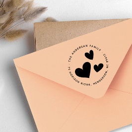 エレガントハートファミリ名差出人住所 ラバースタンプ