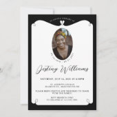 エレガントハートフレーム愛のメモリーフォト葬儀 招待状 (正面)