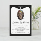 エレガントハートフレーム愛のメモリーフォト葬儀 招待状 (スタンド正面)