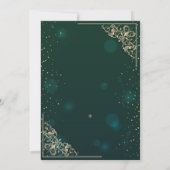 エレガントハートフレーム結婚グリーン記念日 招待状 (裏面)