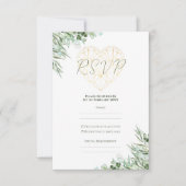 エレガントハートユーカリフォーマル結婚葉 出欠カード (正面)