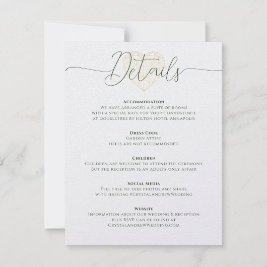 エレガントハートユーカリ結婚属葉の詳細 招待状 (正面)