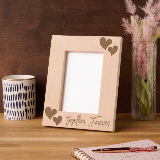 エレガントハート付きカスタム文字 レーザー彫刻フレーム (左)