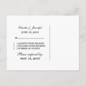 エレガントハート出欠はがき、青 インビテーションポストカード (裏面)