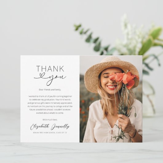 エレガントハート卒業写真サンキューカード サンキューカード (スタンド正面)