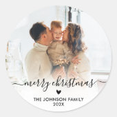 エレガントハート台本ファミリー写真目出しクリスマス ラウンドシール (正面)