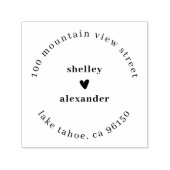 エレガントハート名2名差出人住所自己手書き セルフインキングスタンプ (デザイン)