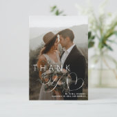 エレガントハート書2枚結婚写真 サンキューカード (スタンド正面)