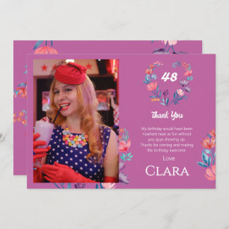 エレガントハート水色フローラ誕生感謝してい日 招待状