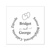 エレガントハート結婚とラウンドリターンの黒 セルフインキングスタンプ (デザイン)