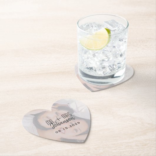 エレガントハート結婚の写真コースター ペーパーコースター (インサイチュ)