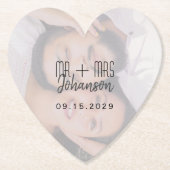 エレガントハート結婚の写真コースター ペーパーコースター (正面)