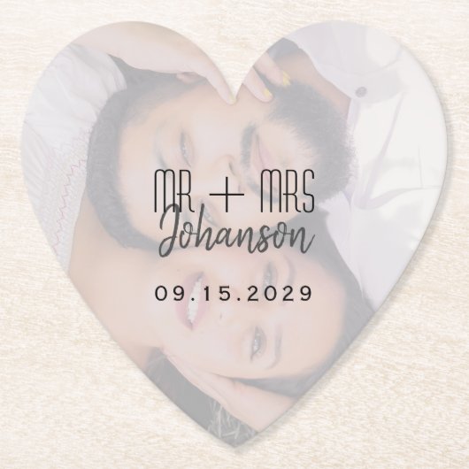エレガントハート結婚の写真コースター ペーパーコースター (正面)