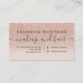 エレガントハート赤面バラ金ゴールドグリッターグラデーション ロイヤリティカード (裏面)