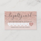 エレガントハート赤面バラ金ゴールドグリッターグラデーション ロイヤリティカード (正面)