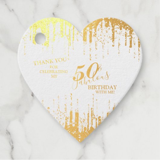 エレガントハート金ゴールド50と素晴らしい誕生日実在 フェイバータグ (正面)