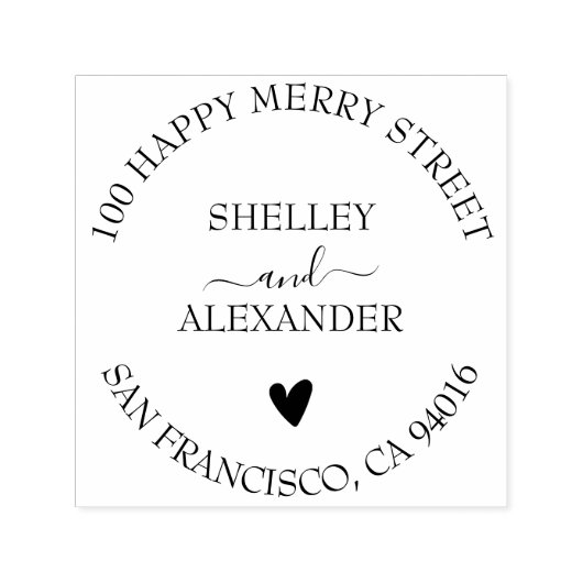 エレガントハート2名差出人住所 セルフインキングスタンプ (デザイン)