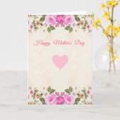 エレガントハート&フラワーマザーズデイ カード (黄色い花)