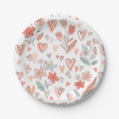エレガントハート＆フラワー ペーパープレート (正面)