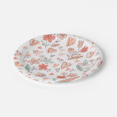 エレガントハート＆フラワー ペーパープレート (アングル)