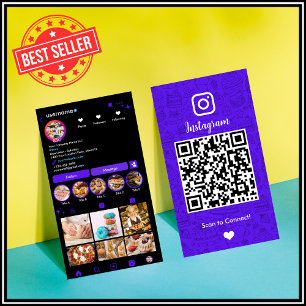 エレガントバイオレット シェフ＆ベーカリー Instagram QR 名刺