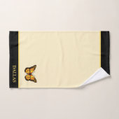 エレガントバタフライオンアイボリー&ブラックストライプ バスタオルセット (ハンドタオル)