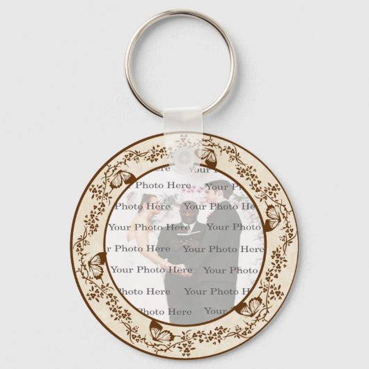 エレガントバタフライラウンドキーチェーン キーホルダー (正面)