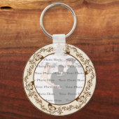 エレガントバタフライラウンドキーチェーン キーホルダー (正面)