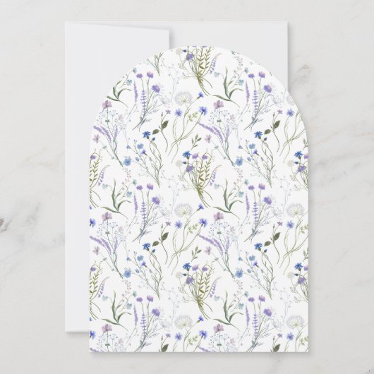 エレガントバプテスマと生誕1年ブルーフラワーズ 招待状 (裏面)