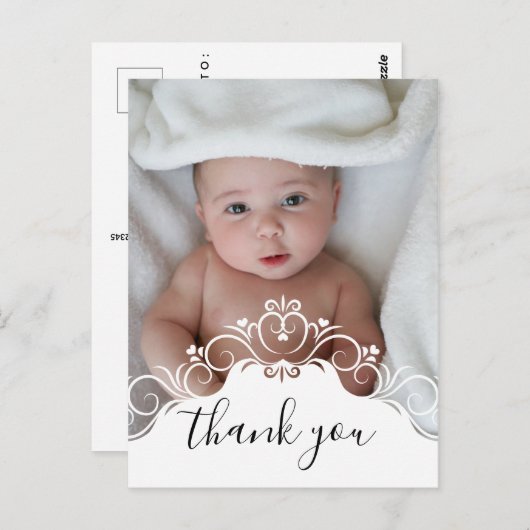 エレガントバプテスマ写真 ポストカード (正面/裏面)