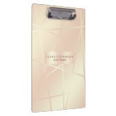 エレガントバラかわいらし金ゴールドと赤面ピンクの幾何学 クリップボード (右)