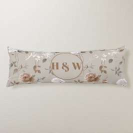 エレガントバラとつる植物パターン ボディピロー