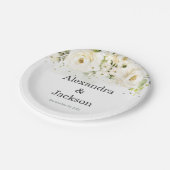 エレガントバラと金ゴールドモダンフォント結婚のプレート ペーパープレート (アングル)